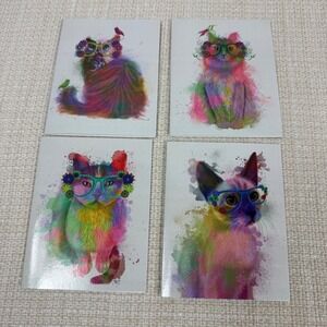 Cat Postcards Set Colorful Watercolor‎ Cats Best Card Company Stationery